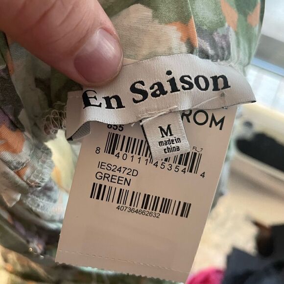 En Saison Green Floral Mini Dress NWT - Picture 6 of 6
